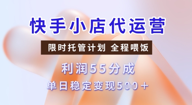 快手小店代运营3.0，模式新升级，收益55分，稳定单日5张【揭秘】_七九老刘教程资源分享