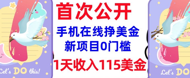在线挣美金新项目，0门槛，1天收入115美刀，无脑操作，真正被动收入_七九老刘教程资源分享